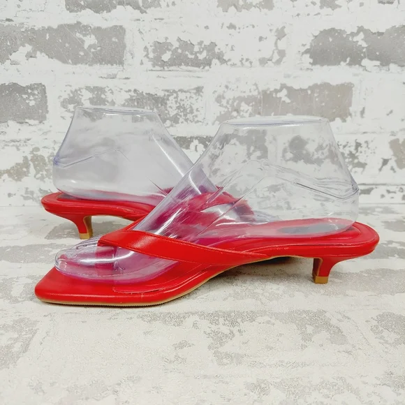 New Open Edit Tori Kitten Heel Slip-On Thong Sandals i430 - Picture 4 of 11